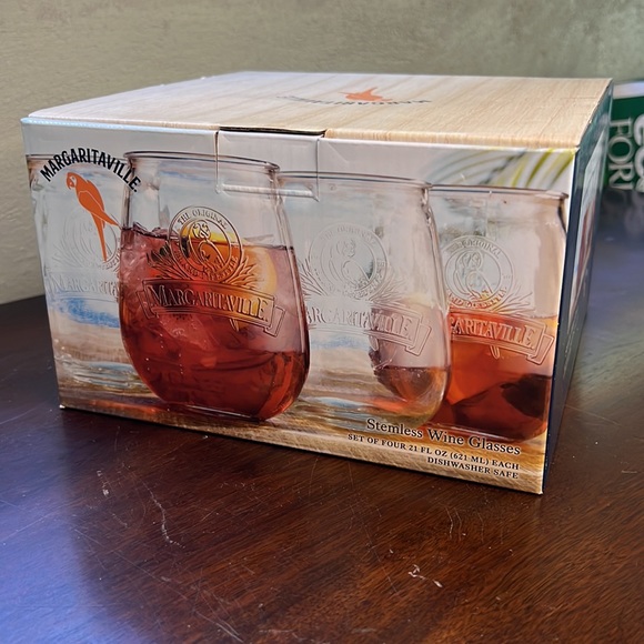 Margaritaville Dining Margaritaville Stemless Wine Glasses Set Of 4